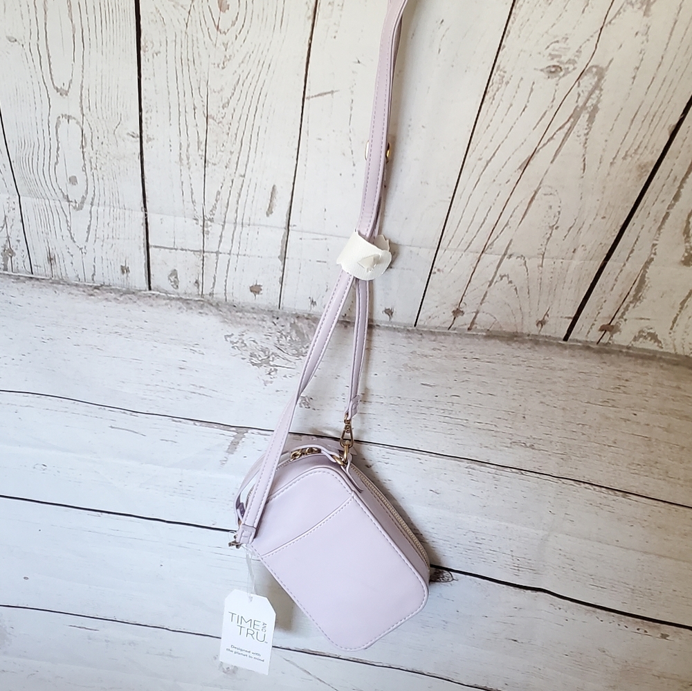 Time and Tru women's vinyl phone wallet crossbody bag purple lavender - Picture 4 of 13